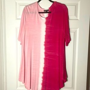 Lane Bryant Pink Red & White Tie Dye Swing Tee 18/20